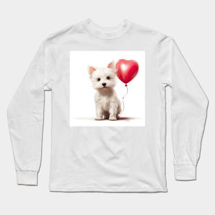 valentine yorkshire pup Long Sleeve T-Shirt